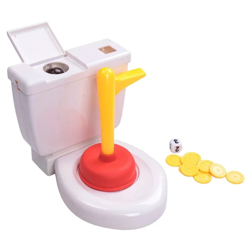 Funny Pooping Toilet Spoof Relieve Stress Toy Poop Shoots Tricky Party Table Games Children Flushing Toilet Plunger Toys Pranks