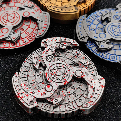 Dés gyroscopiques du bout des doigts Dés à roulette rotatifs Dés en métal DND pour jeux de rôle Donjons et Dragons RPG Dice Warhammer