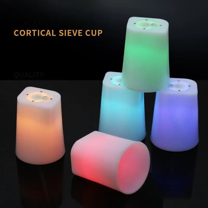 1pc Nouveau Party Bar KTV Lumineux Tamis Tasse LED Atmosphère Colorée Dés Tasse Tamis Ensemble Couleur Tasse Shaker