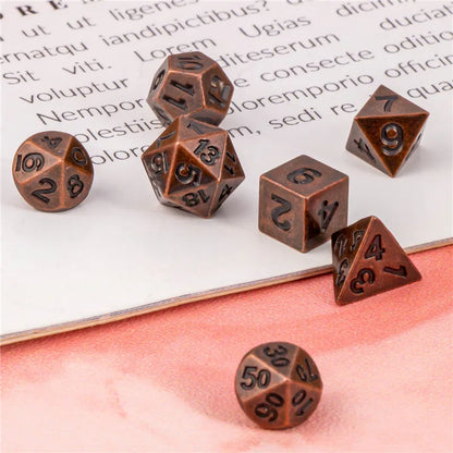 Ensemble de dés KERWELLSI DND MiNi Dice D&amp;D, dés de jeu de rôle en métal polyédrique Dungeon et Dragon, dés faits à la main D20 D12 D10 D8 D6 D4