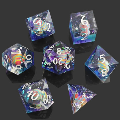 Dados de resina con borde afilado, dados de resina para juegos de rol, dados Planet DND, juego de dados poliédricos para juegos de mazmorras y dragones, regalos de dados para juegos DND