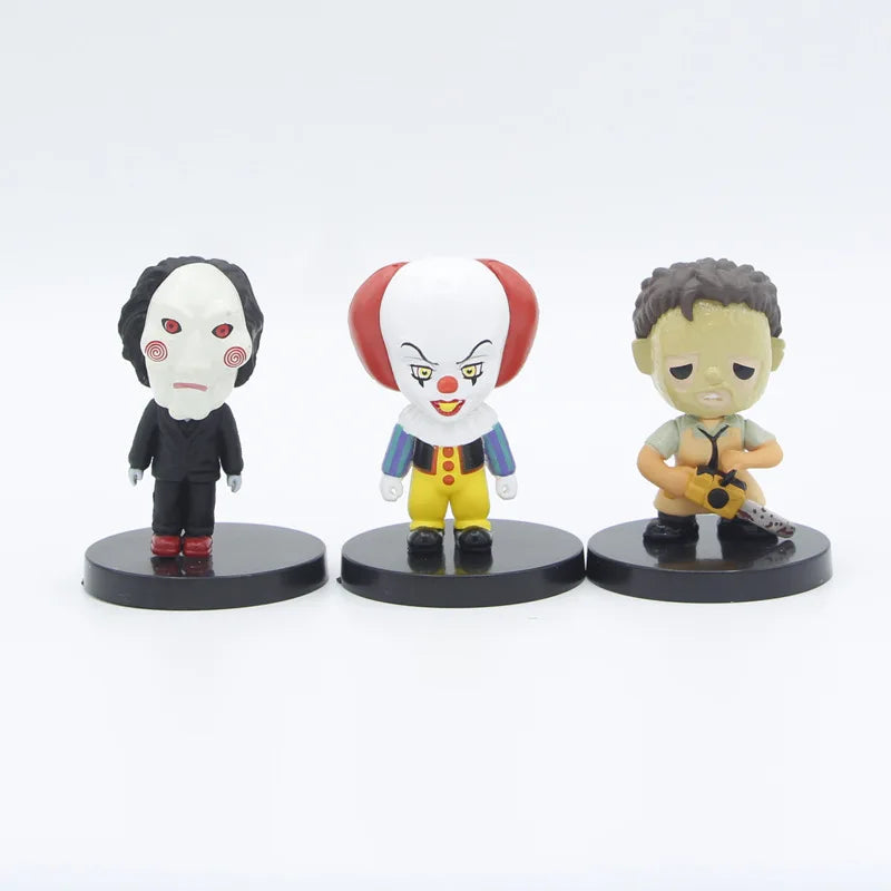 Lot de 10 figurines d'action en PVC de personnages de films d'horreur V pour Vendetta Chucky Freddy Jason Scary Saw