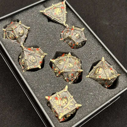 Dés Rpg, ensemble de dés DND pour le jeu Donjons et Dragon Dés Dés polyédriques Dragon Jeux de rôle joueur Bronze Blood Metal Dice