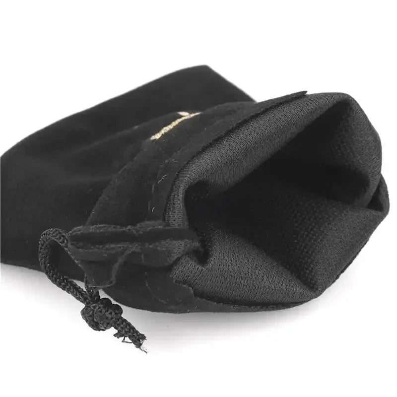 Sac de rangement en flanelle pour cartes de tarot, pentagramme noir, mystique, magique, divination, rune, jeu de société, dés, jouets, bijoux, cordon de serrage