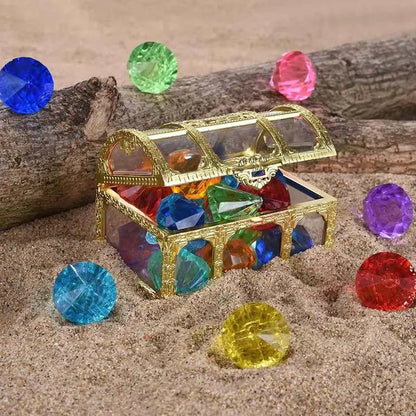 Lot de 10 pierres précieuses de plongée pour piscine, jouets, coffres de piscine, pirates, diamants de plongée, bijoux pour enfants, cadeaux de fête