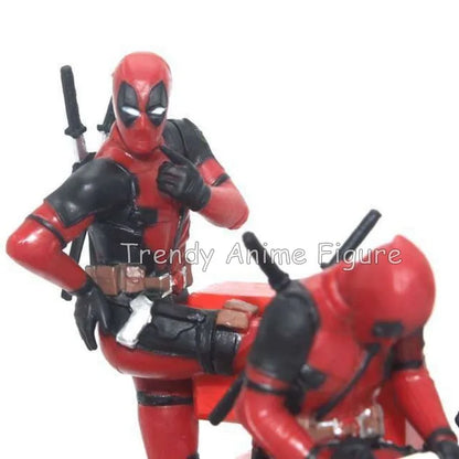 Mini Deadpool Action Figure Decorations Doll Sitting Posture Model Toys Anime Superheroe New Mutants Figurine for Child's Gifts