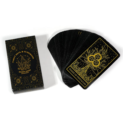 Quatre-vingt-huit miracles Tarot mystique Cartes de tarot noir pour lecteurs de tarot débutants Grand jeu de tarot Guide complet Symbolique