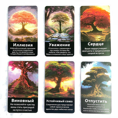 Baraja de cartas del oráculo del árbol espiritual ruso, tablero de tarot profético, 12 x 7 cm, adivinación, tarot con significado, juguetes de adivinación