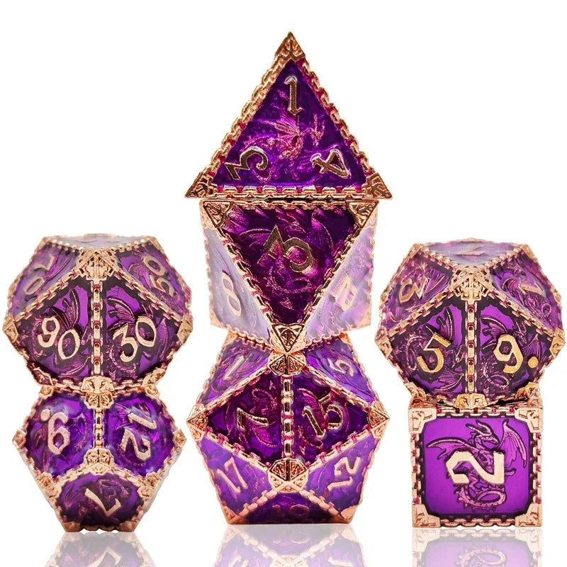 Nouveaux dés polyédriques en métal ForDND Dice D&amp;D pour Dungeon and Dragon MTG RPG Roll Playing Game D20 D12 D10 D% D8 D6 D4 D+D Dice Set