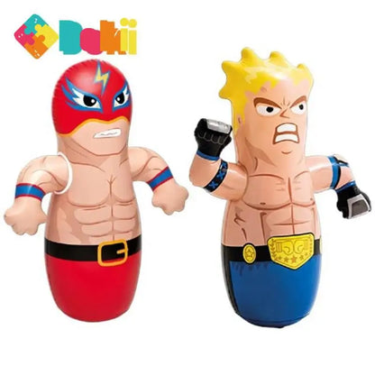 DokiToy Original 44672 Funny Doll Tumbler Inflatable Toy Red Wrestling Yellow Boxing Kids Toys Hot Plastic Toys New 2023