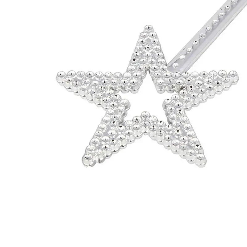 1 baguette de fée 13 pouces doré argent ange étoile baguette étoile à cinq branches en plastique princesse fée canne pour filles scène