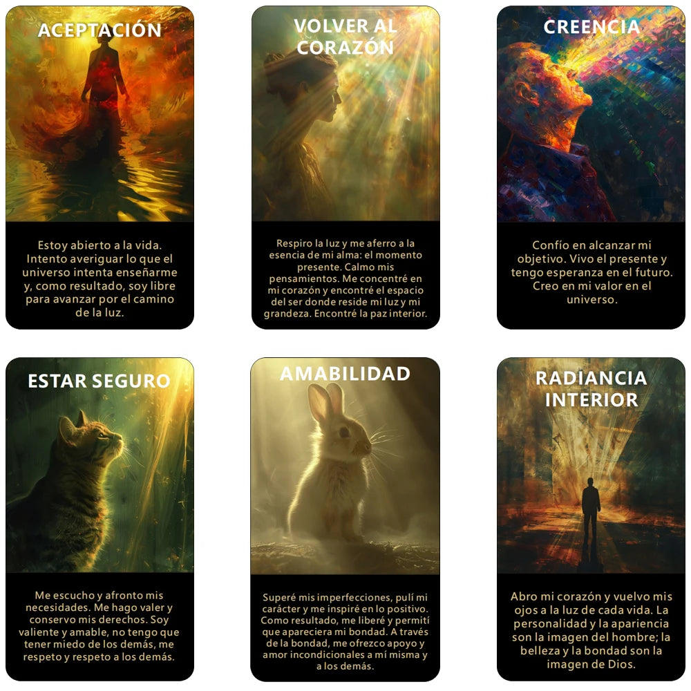 Tarot español, cartas del oráculo del sol interior, el camino hacia la luz y la libertad, baraja del oráculo de la sanación, cartas del tarot de la luz y el amor