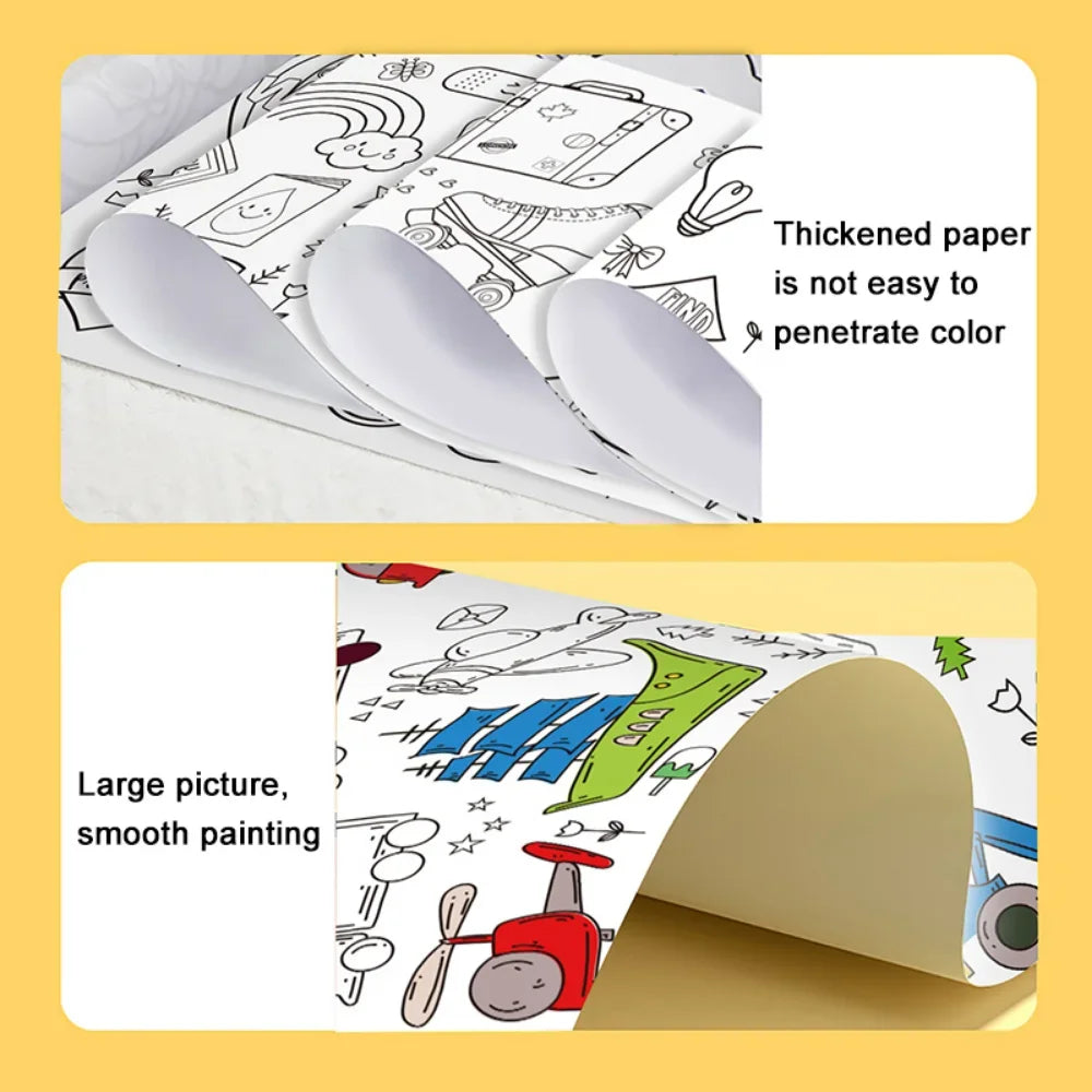 Rouleau de papier à dessin pour enfants 12/6/3 m, rouleau de papier à colorier pour graffitis, jouets éducatifs pour enfants