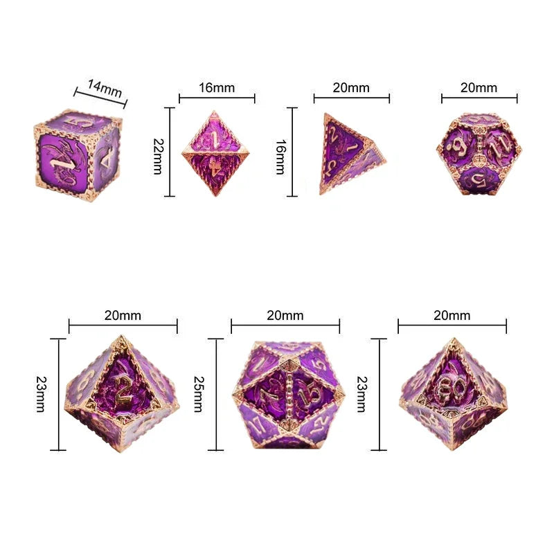 Nouveaux dés polyédriques en métal ForDND Dice D&amp;D pour Dungeon and Dragon MTG RPG Roll Playing Game D20 D12 D10 D% D8 D6 D4 D+D Dice Set