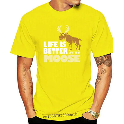 Nouveau T-shirt Moose ample à manches courtes pour printemps, grande taille 5xl, design comique