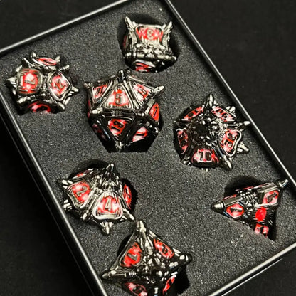 Dés DND RPG, ensemble de dés en métal pour jeu de société Donjons et Dragons D4 D6 D8 D10 D% D12 D20 DND Jeux de rôle dés polyédriques