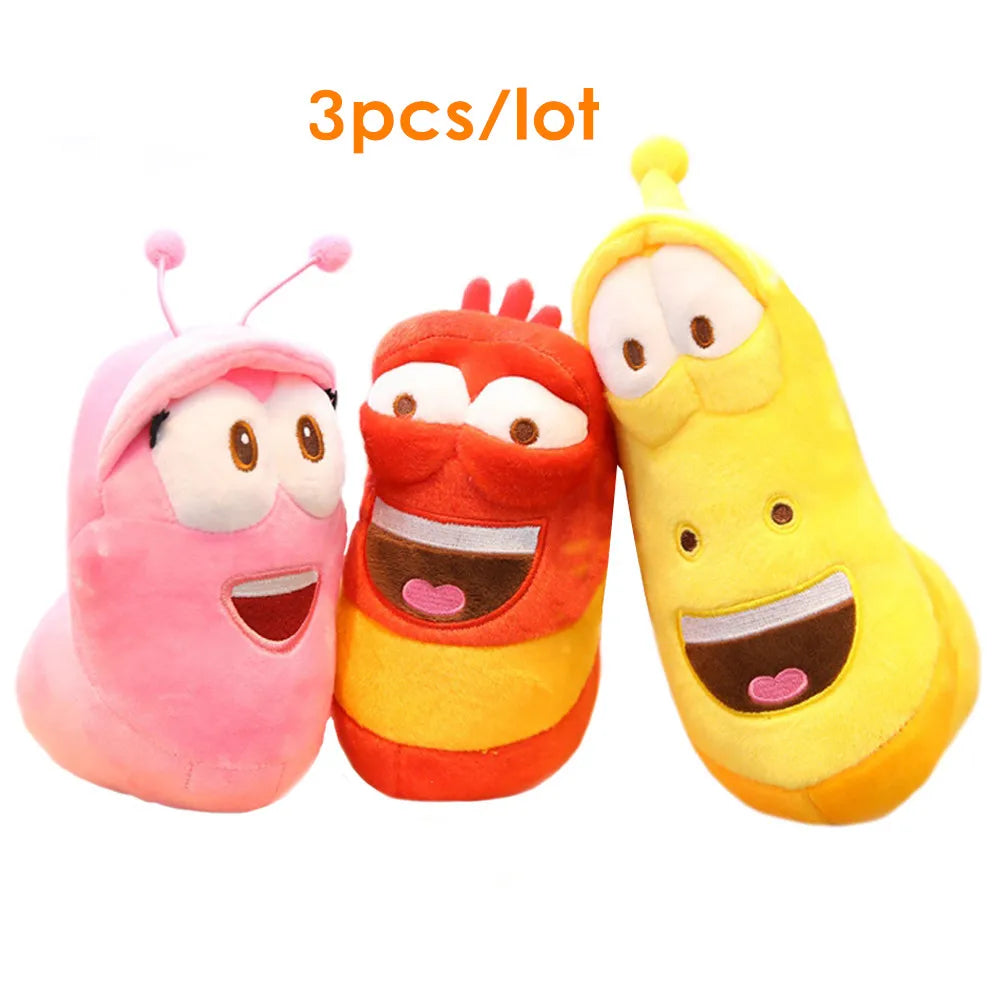 3 piezas/lote de juguetes de peluche de larvas de insectos divertidos de Anime coreano, lindos muñecos de gusanos de peluche para niños, regalo de cumpleaños, pasatiempos