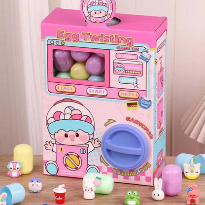 Children Gashapon Machine Mini Claw Arcade Crane Cartoon Doll Blind Box Egg Twisting DIY Educational Games Toys for Kids Gifts