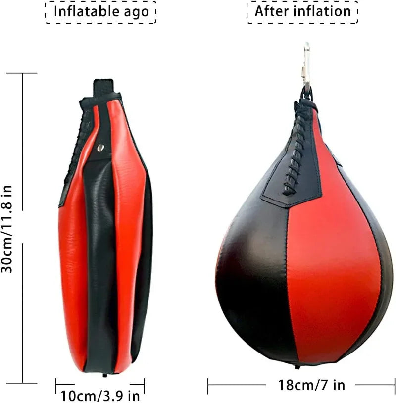 2024 New Boxing Speed Ball Pear Shape PU Speed Bag Boxing Punching Bag Swivel Speedball Exercise Fitness Training Ball