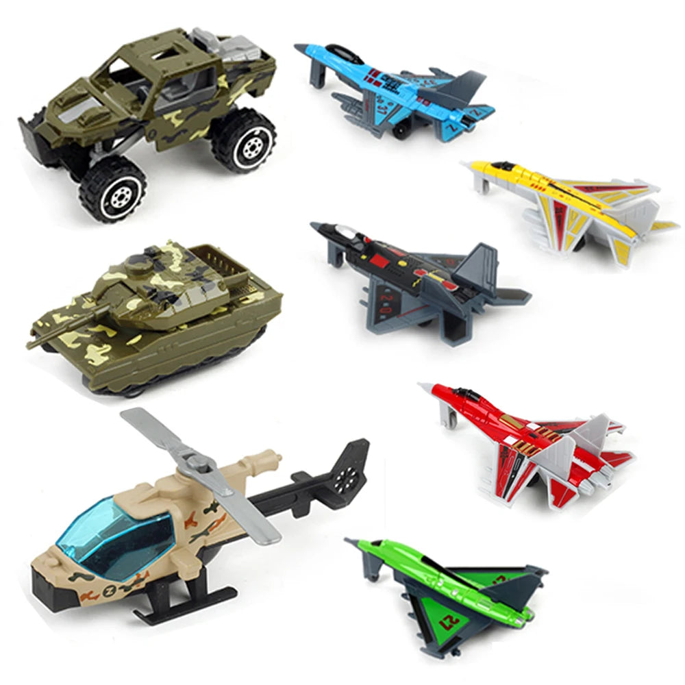 1:64 Alliage Voiture Miniature Militaire Camion Réservoir Collection Glissière Véhicule Jouet Avion Sous-marin Modèle Garçon Enfants Jouet Cadeau D'anniversaire