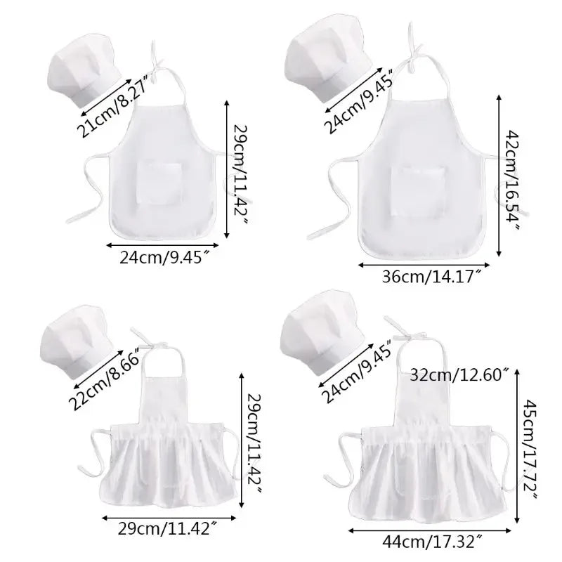 Cute Baby Chef Apron and Hat Infant Kids White Cook Costume Photography Prop Newborn Hat Apron