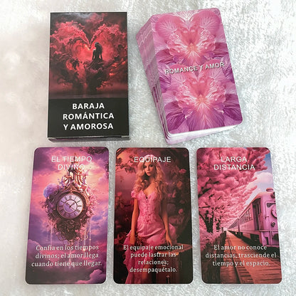 Cartas del oráculo del amor, cartas del oráculo del romance, baraja del tarot, juguetes de adivinación, baraja de profecía y adivinación, palabras clave, 12 x 7 cm