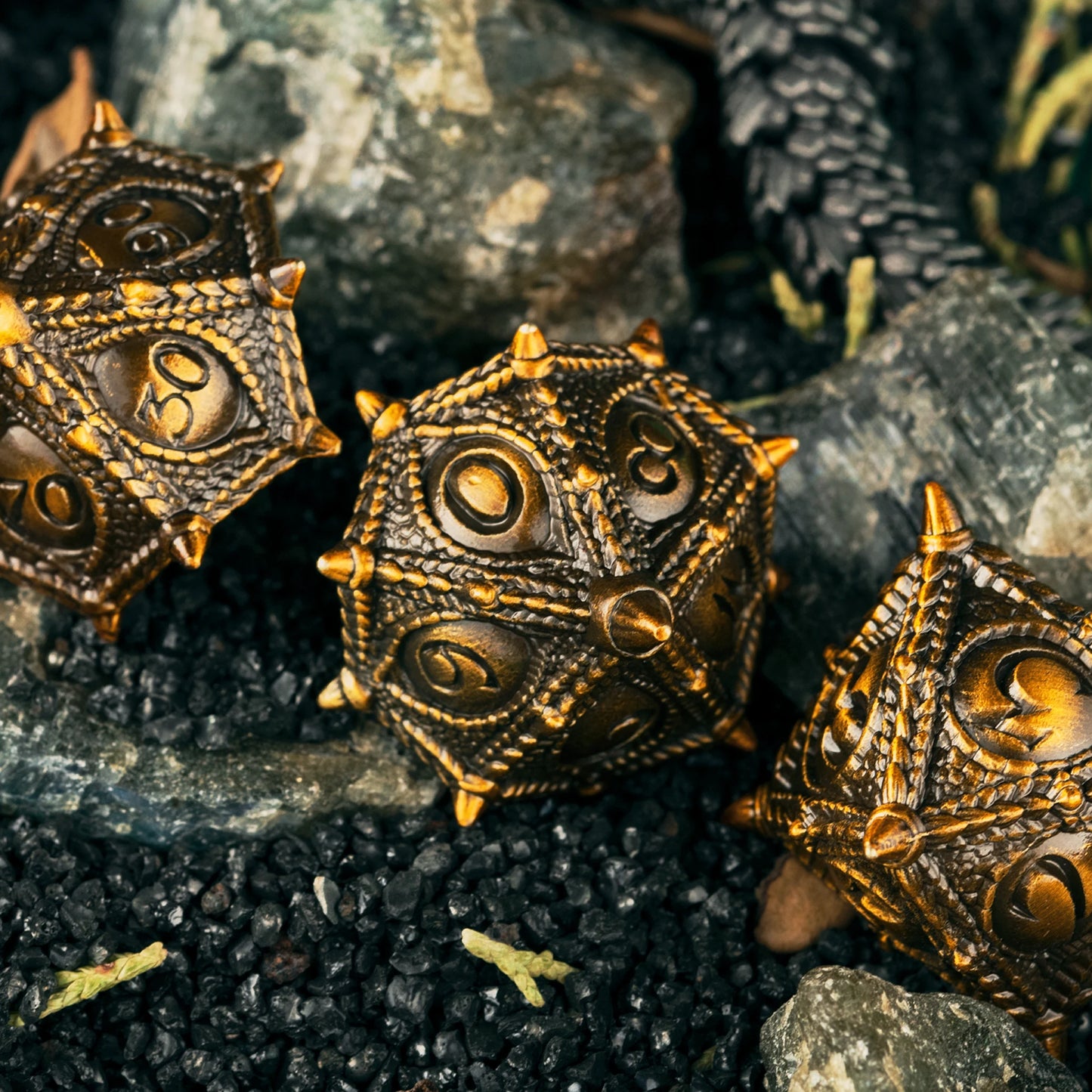 Ensemble de dés en métal Dragon's Eye Dice DND avec boîte 7 pièces Dés en métal polyédriques pour jeux DND Jeu de rôle D&amp;D Ensemble de dés kit de dés RPG