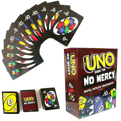 Jeu de société Uno No Mercy Jeux de société Cartes UNO Table Fête de famille Divertissement Jeux UNO Jouets de cartes Enfants Anniversaire Noël