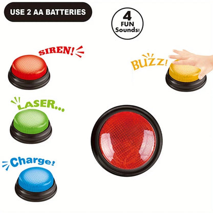 Buzzers de réponses de Learning Resources Jouet pour jeu familial Concours Quiz Buzzers Lumières et sons Bouton pour soirées quiz pour enfants