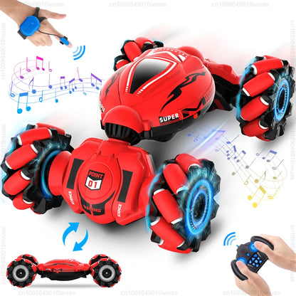 Coche todoterreno teledirigido con tracción en las 4 ruedas, control remoto por radio de 2,4 G, luz de acrobacias, coche de escalada giratorio de 360°, juguete para regalo de Navidad para niños