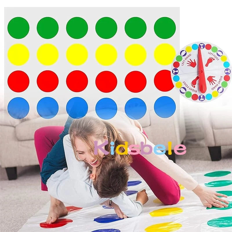 Tapete de juego de Twisting para el suelo, divertido juego interactivo para fiestas familiares y entre padres e hijos, juego de Twister para interiores, para mayores de 4 años