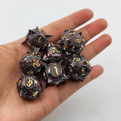 7Pcs/Set Metal For DND Dice D&D D4 D6 D8 D10 D% D12 D20 Polyhedral Games Dice Set For  Dungeons And Dragons Table Games MTG RPG