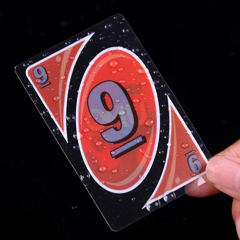 Jeux de société UNO H2O Jeu de cartes étanche résistant à la pression PVC plastique transparent Jouets pour enfants Cartes à jouer Halloween Cadeaux d'anniversaire