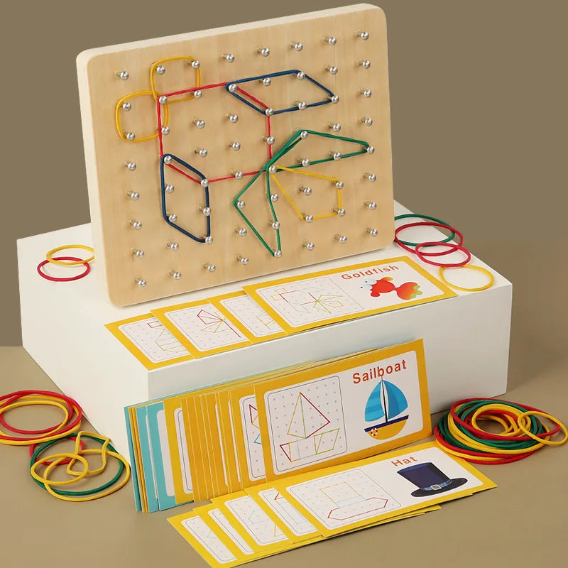 1 juego nuevo de tablero de madera con tiras creativas para niños, juego de mesa con rompecabezas divertido y práctico para ejercitar el pensamiento