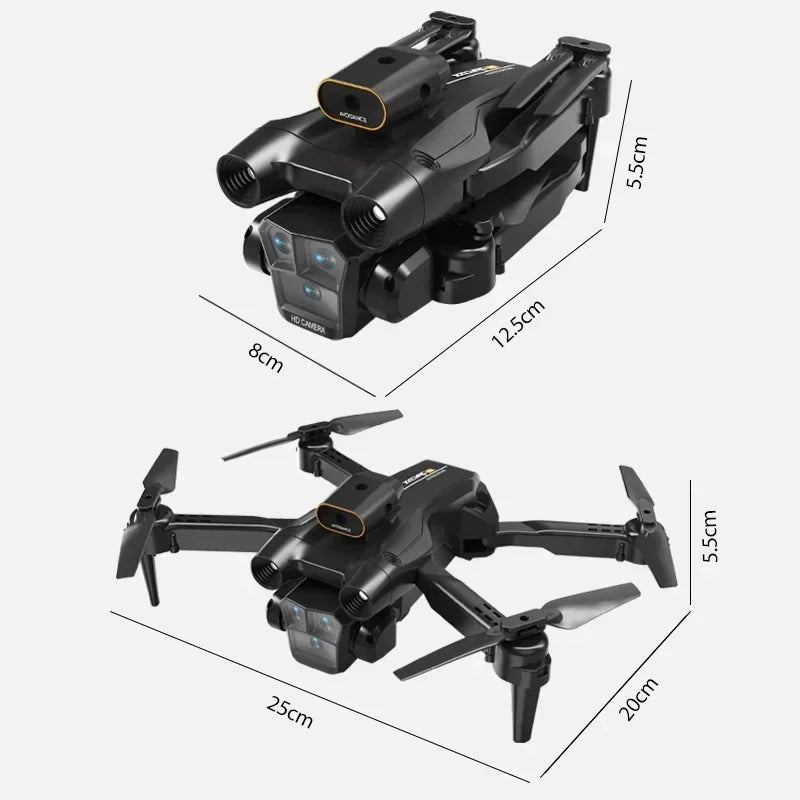 Dron M4 2024 8K profesional con cámara triple HD de gran angular, posicionamiento de flujo óptico plegable, RC mejorado de 9000 m, nuevo 2024