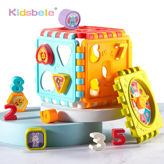 Baby Activity Cube Toys Shape Sorting Toddler Early Learning Educational Toys Infant First Blocks Set Colorful Number Sorter