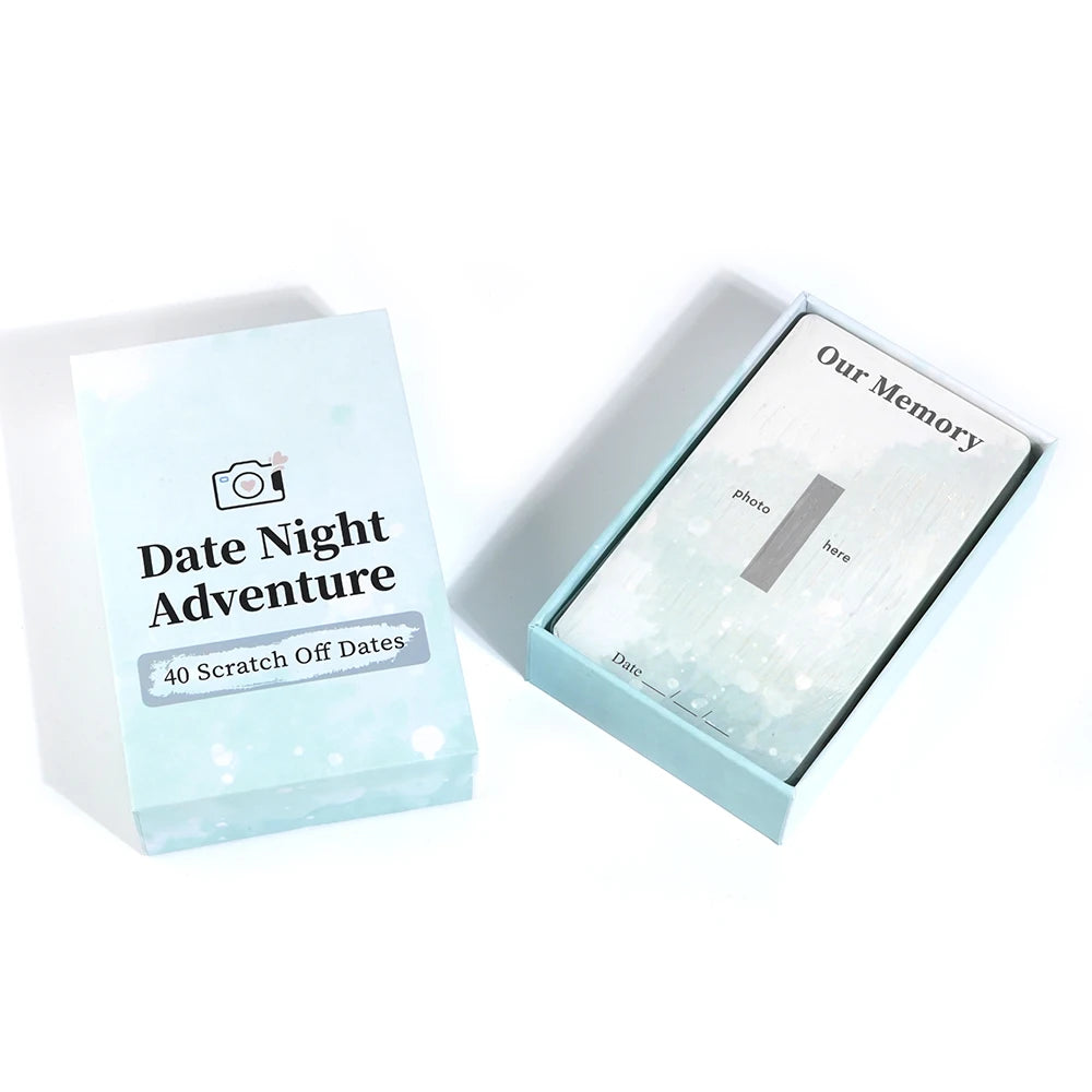 Date Night Advanture 40 cartes à gratter pour les couples, cadeau romantique, jeu de cartes amusant et aventureux