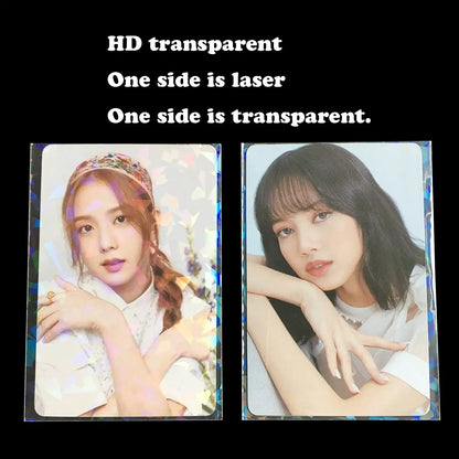 Porte-cartes clignotant laser Cherryblossom Film Idol Holographic Standard KPOP Card Sleeve Ultra Cute Protector Sparkly pour TCG