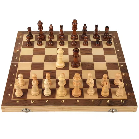 Juego de ajedrez plegable de madera magnético grande, tablero de juego de fieltro de 29 cm/34 cm/39 cm, almacenamiento interior, regalo para niños y adultos, juego familiar, ajedrez de jabalí