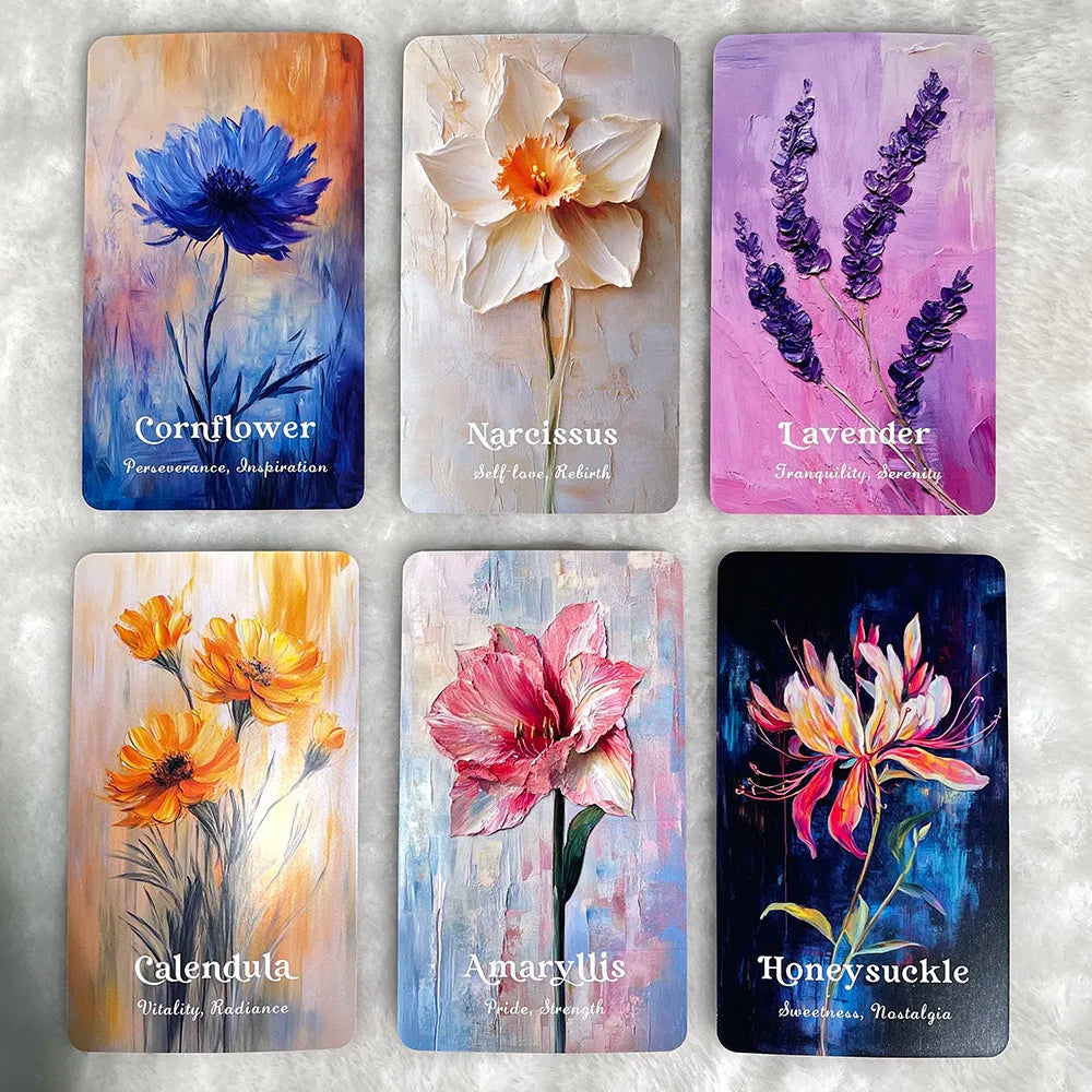 Cartes de tarot des fleurs, cartes Oracle Blossoms of Wisdom, 56 cartes avec guide PDF, magnifique jeu Oracle, cartes claires, 12x7cm