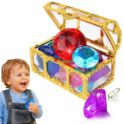 Lot de 10 pierres précieuses de plongée pour piscine, jouets, coffres de piscine, pirates, diamants de plongée, bijoux pour enfants, cadeaux de fête