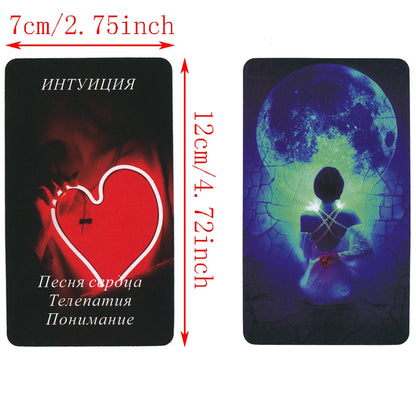 Tarot Cards in Russian Beautiful Keywords Deck Prophet Prophecy Divination Fortune Telling Toys 78-cards