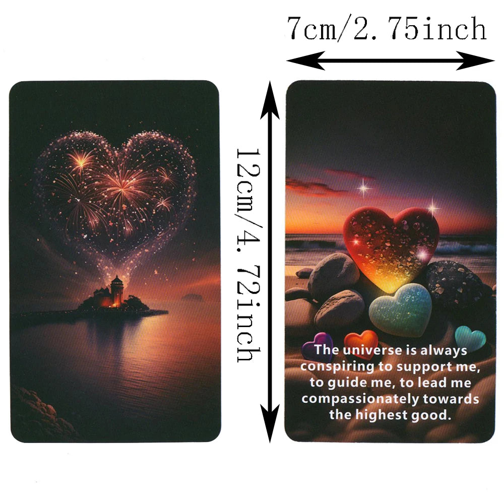 Cartes Oracle Cosmic Belief 12x7cm Love Learning Taro Deck Prédictions en anglais Prophétie pour débutants Mots-clés