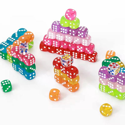 Juego de dados de 6 caras de colores de 100 piezas para niños y adultos: perfecto para juegos de mesa y juegos de rol