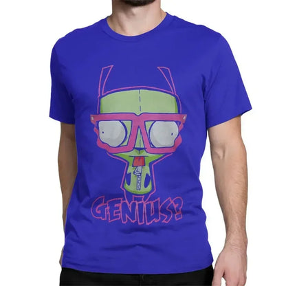 Camiseta de cuello redondo, ropa de manga corta, camisetas gráficas, camiseta con estampado kawaii de Invader Zim, camiseta de algodón increíble para hombre