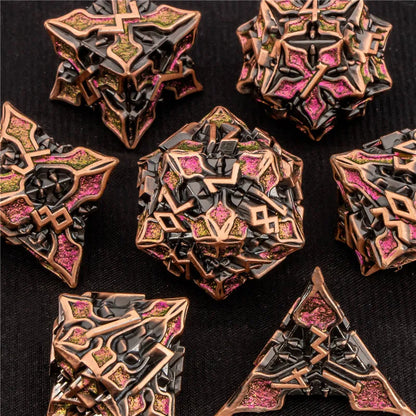 OUKELANWO DND Metal Dice Set D&amp;D, dés de jeu de rôle polyédriques Dungeon et Dragon, dés de jeu RPG D et D D20 D12 D10 D8 D6 D4