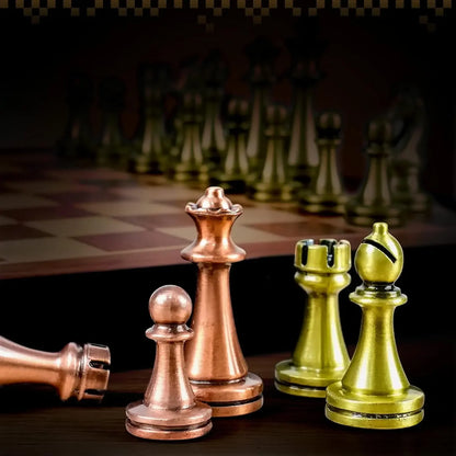 Staunton Weighted Metal Chess Pieces Chessmen with 2.6 Inch King Felted 2 Extra Queens Chess Pieces Only, No Board