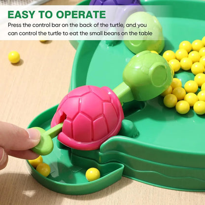 Fun Turtle Eat Beans Board Game Dexterity Hungry Turtle Pre-school Game Early Educational Toys for 2 To 4 Players