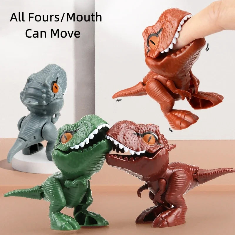 Jurassic Finger Dinosaur Triceratops Tyrannosaurus Model Toys for Kids Creative Finger Biting Dinosaurs Interactive Toy Boy Gift