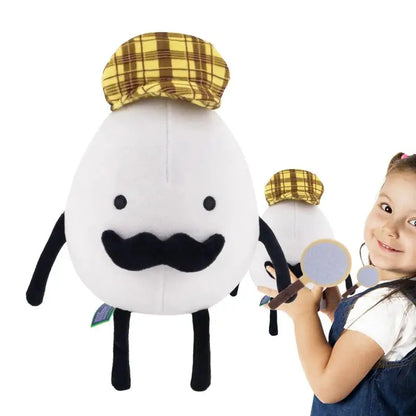 Detective Egg Plush Toys 25cm Stuffed Plushies Cartoon Doll Pillow Game Peripherals Doll for Fans Kids Christmas Birthday Gifts